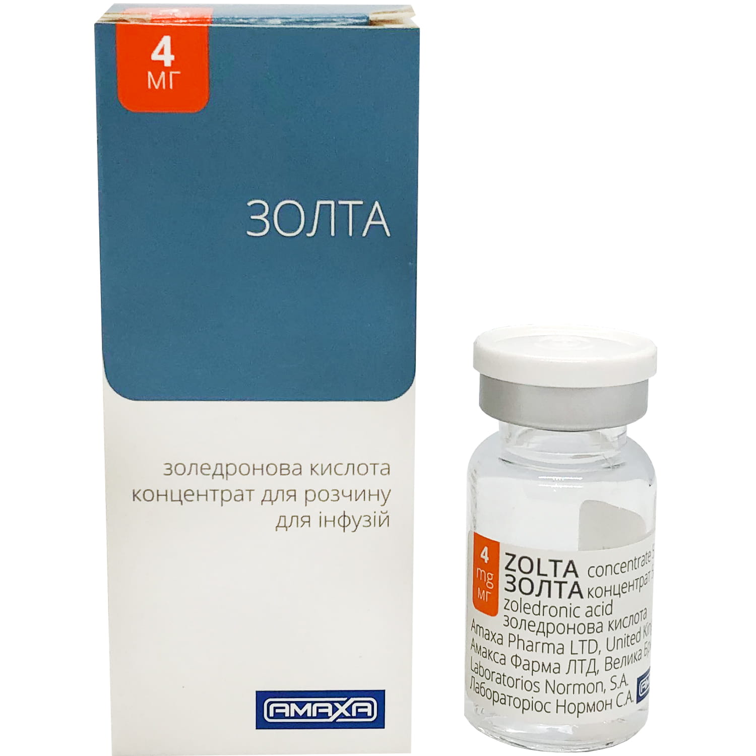 ЗОЛТА концентрат для розчину для інфузій, 4 мг/5 мл, по 5 мл у флаконі; по 1 фл.